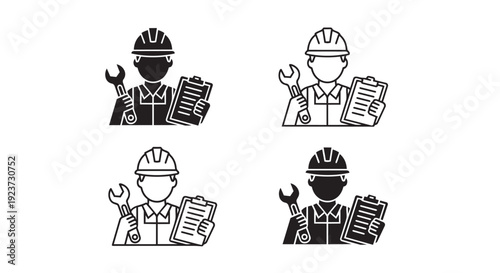 Industrial worker icon set