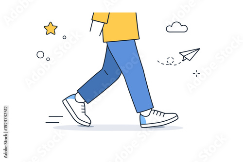 People partially cropped limbs. A person walking through the frame with arms or legs cut off by the edge. Casual, candid