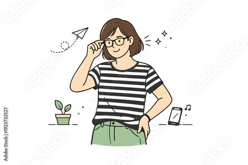 Real people realism aesthetics. An everyday moment captures someone mid-action, like adjusting glasses or shifting weight, highlighting small