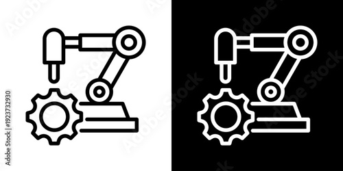 Manufacturing Engineering Icon Of Line Black And White Style  