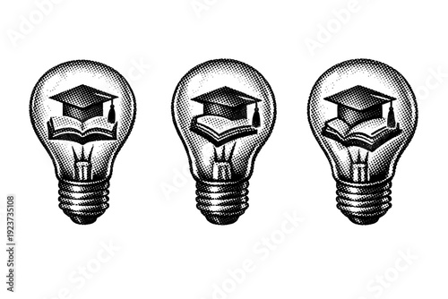 Educational icon light bulb idea light bulb educational icon shown as a single object from three different angles: front view, side view, and