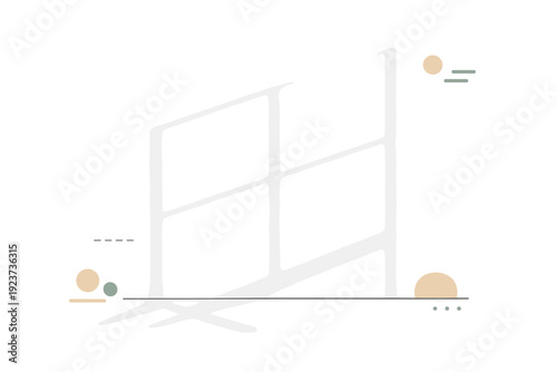 Natural window shadows overlay. Gentle window-frame shadows falling onto a minimal background, quiet and atmospheric mood. The illustration