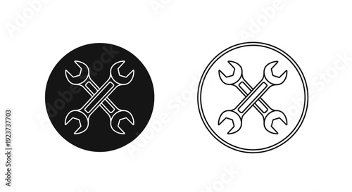 Labor day wrench icon set for industrial design and construction Vector