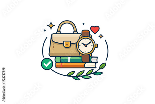 Luxury fashion consumption showing selective buying and timeless style over impulse trends. A refined concept badge symbolizing quality,