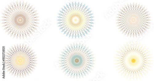 Microscopic view of six unidentified microscopic organisms or cells