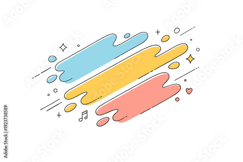 Color splash backgrounds. Soft color splashes arranged diagonally with small droplets and motion lines. Fresh artistic energy combined with