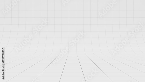 White background with gray perspective grid lines creating a square pattern. Template platform for technology, user interface, industry, science, blueprint, or infographic concept