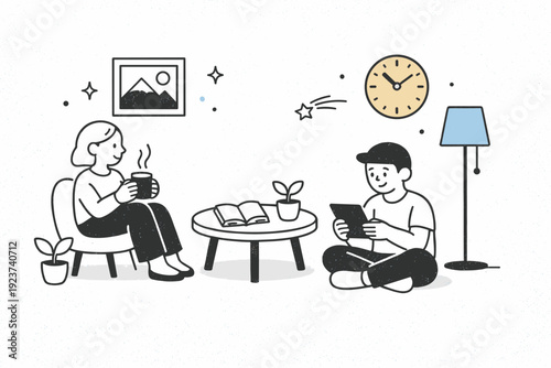 Minimalist Analog Nostalgia. Film-like grain aesthetics. Minimal interior scene with soft light and subtle textured overlay, evoking analog photography. Gentle