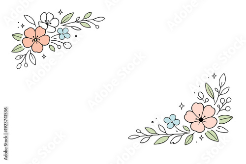 Minimal wedding florals. Delicate flowers and soft greenery arranged in an airy, elegant composition. Calm romance, purity, and refined celebration mood.