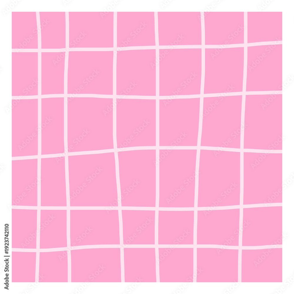 Fototapeta premium Illustration of a pink notepad sheet with checkered details 