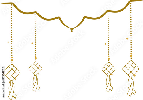Gold Kite Ornaments Hanging Decor.