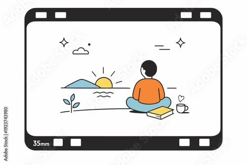 Minimalist Film Frame Aesthetic. Film photography inspired backdrops ? frame edges. Stylized borders and rounded frame corners referencing film negatives and