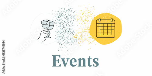 Celebrating events with a chalice and calendar icon illustration