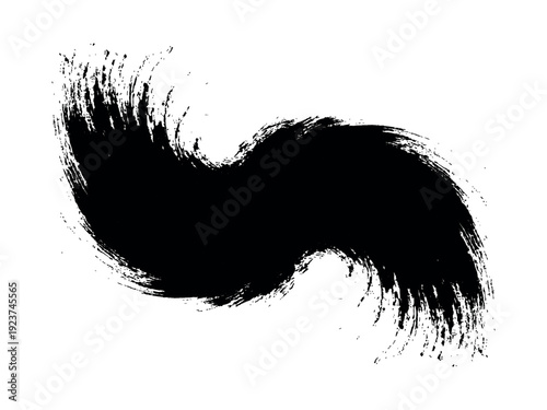 Abstract Black Ink Brush Stroke Wave Bold Grunge Paint Splash Texture Vector