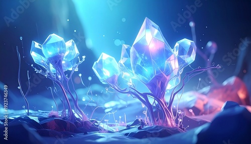 abstract blue background with particles