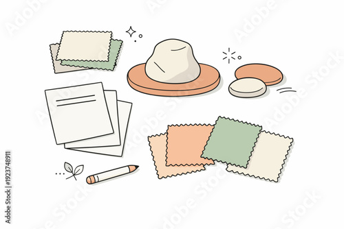 Calm Layout Elements. Team sports basics. Line icon set of Team sports basics: team huddle, referee whistle, scoreboard, sports field, game clock, team