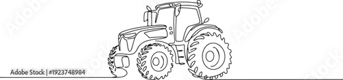 tractor contour sketch vector illustration agricultural machinery