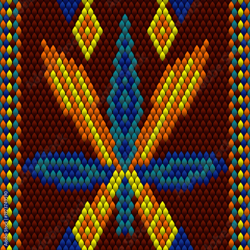  Ornament  seamless  is made in bright, juicy, perfectly matching colors. Ornament, mosaic, ethnic, folk pattern.