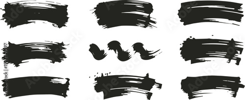 brushstroke art elements handmade paint strokes pack