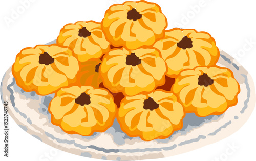 Sweet Desserts on Plate.