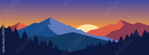 colorful winter sunrise in the mountains mountain valley