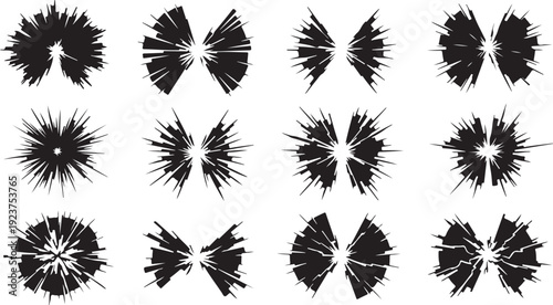 Collection of black and white abstract shapes and designs