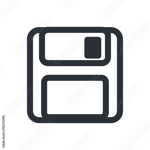 保存アイコン フロッピーディスク データ保存のシンプルUI