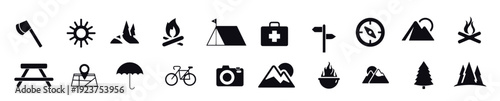 mountaineering icons vector design 