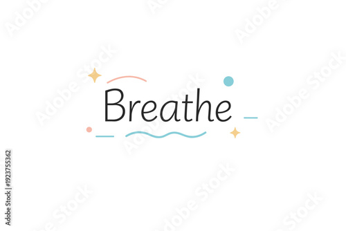 Minimal motivational quote concept. A simple inspirational word or phrase placed with generous white space and a few abstract accents. The