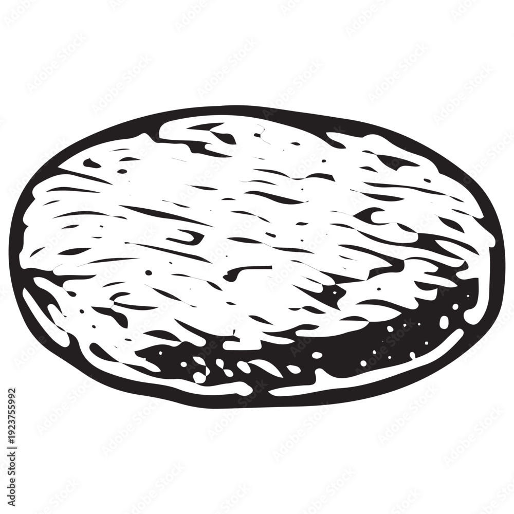 Fototapeta premium Ground Beef Burger Patty Vintage Illustration for Fast Food Menu and Grill Restaurant Design