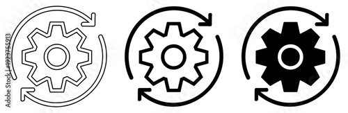 Professional Workflow Optimization and Industrial Automation Process Vector Icon Set