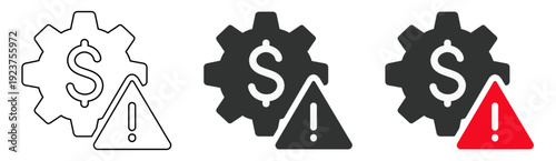 Financial Risk Management System Icon Set for Business Process and Crisis Control