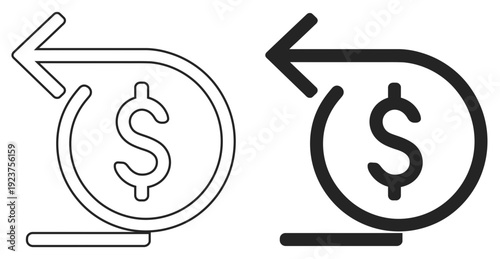 Modern Financial Cashback and Money Refund Vector Icon for Business and Banking