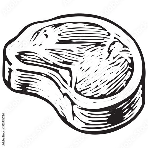 T-Bone Steak Vintage Illustration for Steakhouse Menu, Butcher Branding, and Grill Design