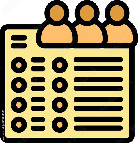 Team collaborating on project management, using a system with task list, icons, and efficient workflow