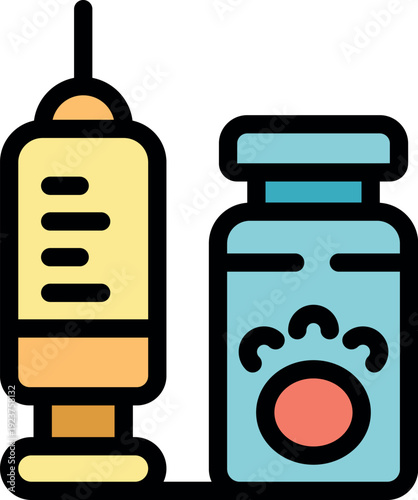 Veterinary syringe and vaccine ensuring pets well being through essential vaccinations