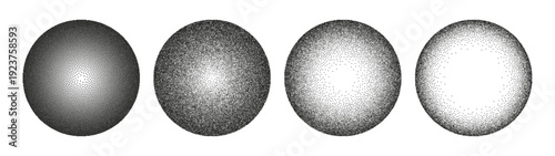 Monochrome radial transition circles. Vector isolated circular gradient of different shades of single color. Grunge circlets with grain noise texture. Digital art and ui design subtle lighting effect