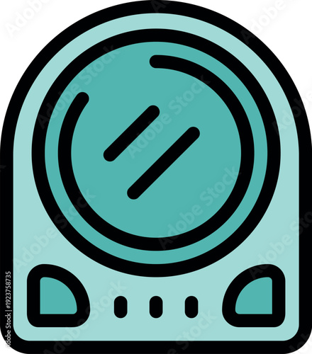 Portable cd player playing music with pause button and minimalist design