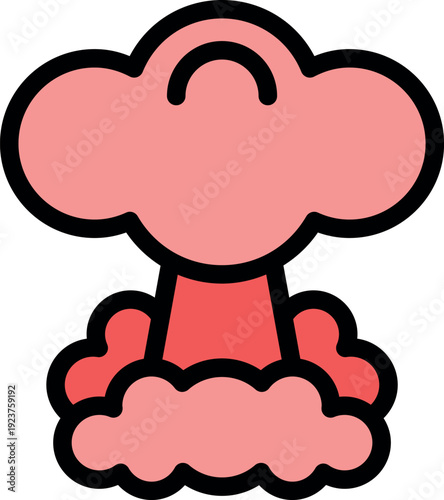 Atomic bomb exploding creating mushroom cloud, danger and disaster concept