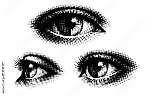 Human eye macro a human eye with strong light contrast across the eyeball shown in frontal orientation profile orientation and three-quarter