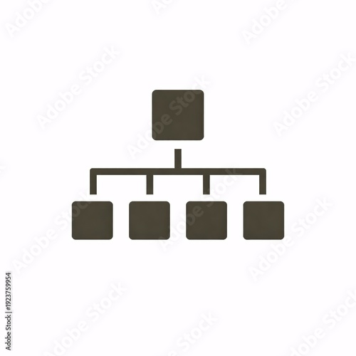 Organizational Structure Icon Filled Company Hierarchy Symbol Isolated on White Background