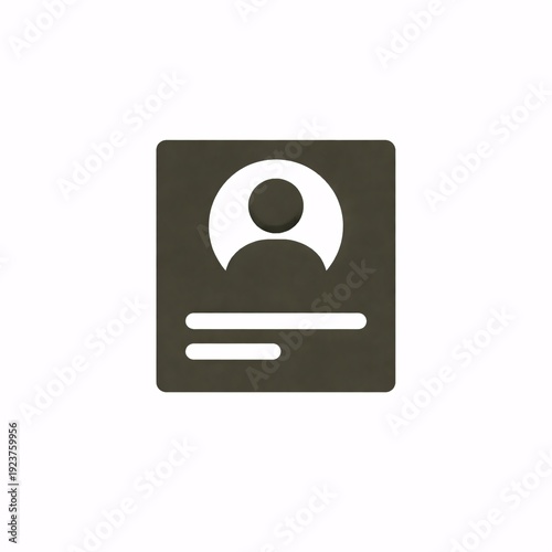 Employee ID Card Icon Filled Staff Identification Symbol Isolated on White Background