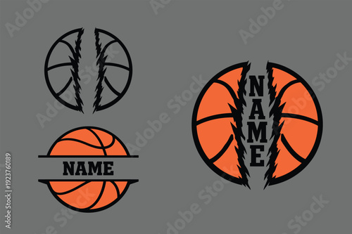 Broken Basketball Custom Name Design