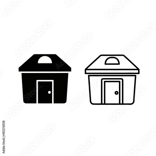 Labor day house and dog house icon set Vector