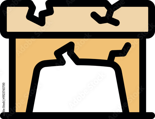 Deteriorating concrete construction is showing cracks, indicating structural damage and the need for repair