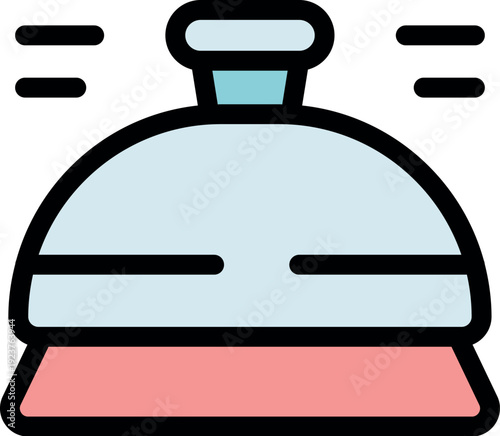 Service bell ringing at hotel reception desk, requesting assistance