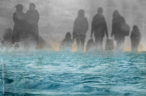 Photos Refugee flows created like shadows that must cross the Mediterranean to Europe