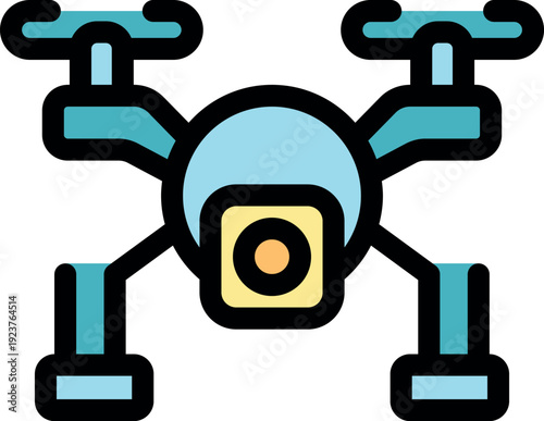 Drone with camera recording aerial video footage