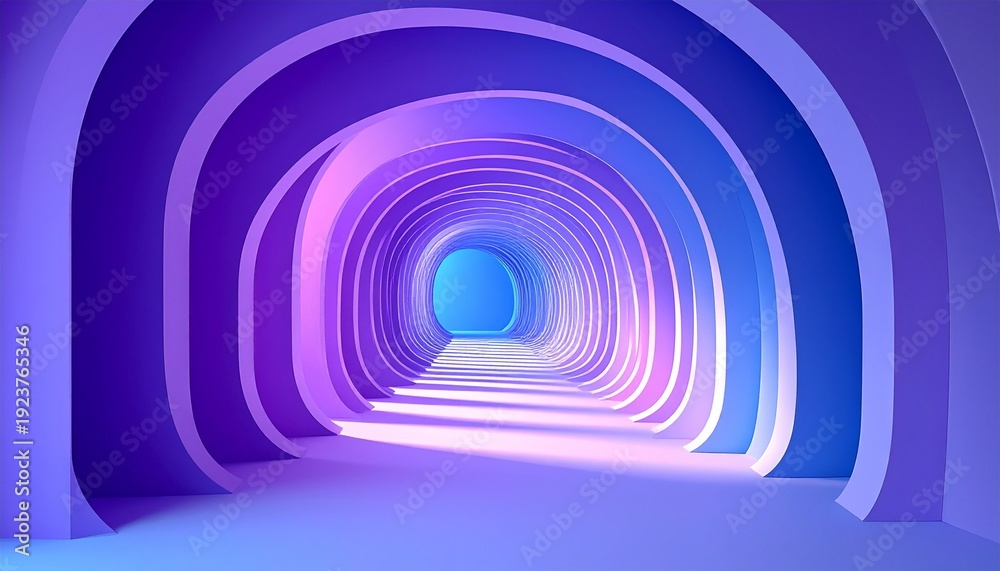 Fototapeta premium Futuristic Tunnel with Neon Lights.