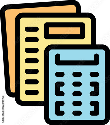Electronic calculator calculating tax forms, paying taxes and accounting concept